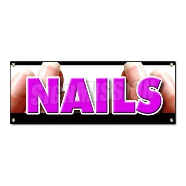 Signmission NAILS BANNER SIGN nail salon manicure spa signs manicurist hair beauty B-Nails - main